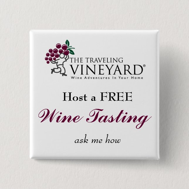 Chapa Cuadrada Reciba una degustación de vinos libre (Anverso)