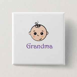 Chapa Cuadrada Recién nacido y abuela