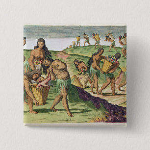 Chapa Cuadrada Recogida de la comida para el almacén comunal