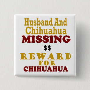 Chapa Cuadrada Recompensa que falta de la chihuahua y del marido