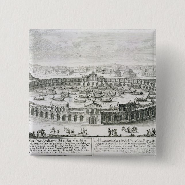 Chapa Cuadrada Reconstrucción de una batalla naval romana, de (Anverso)