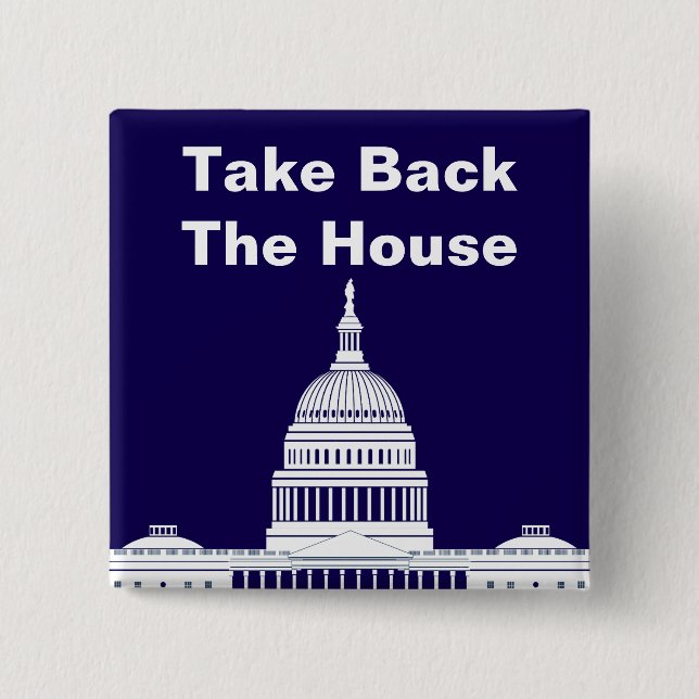 Chapa Cuadrada Recuperar la Cámara de Representantes (Anverso)