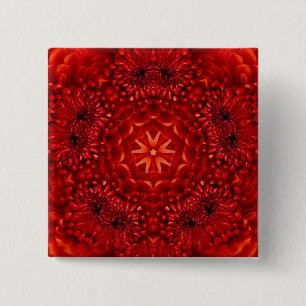 Chapa Cuadrada RED DAHLIA FLOWERS Resumen Floral