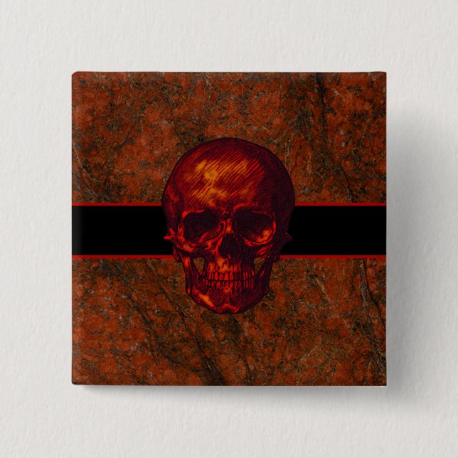 Chapa Cuadrada Red Skull (Anverso)