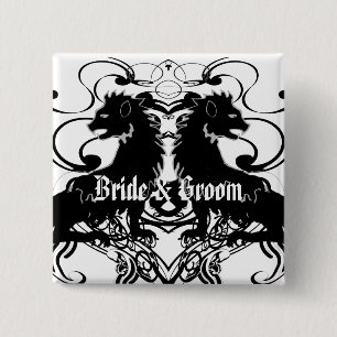 Chapa Cuadrada Reelaboración de leones vintage con Swirls