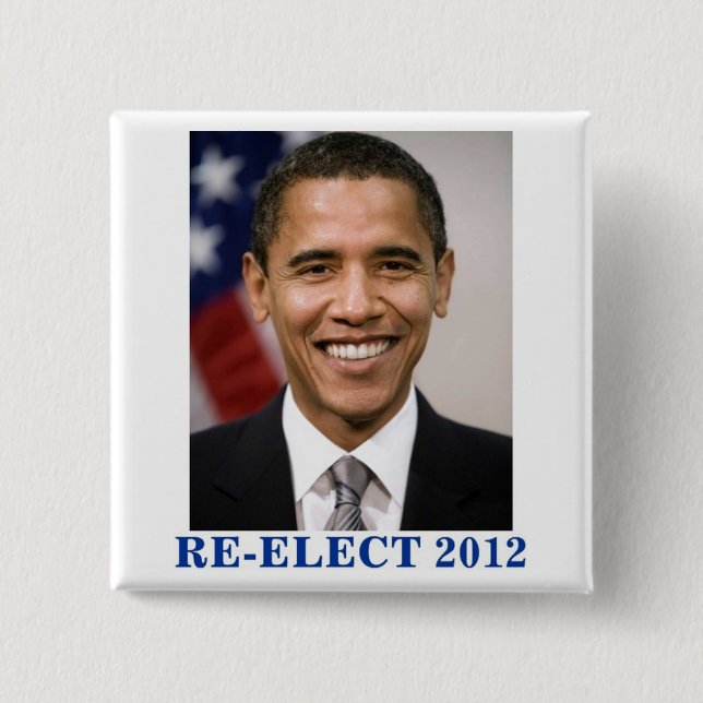 CHAPA CUADRADA REELECCIONAR OBAMA 2012 (Anverso)