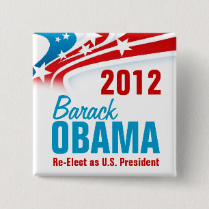 Chapa Cuadrada Reelija a Barack Obama