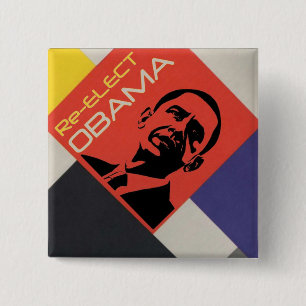 Chapa Cuadrada Reelija a Obama: Diseño del arte moderno