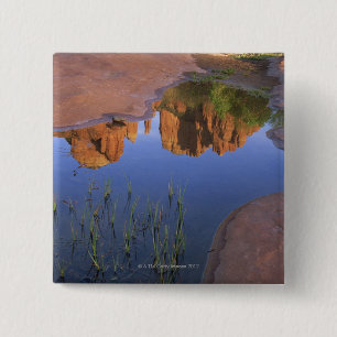 Chapa Cuadrada Reflexión de la roca de la catedral, Sedona,