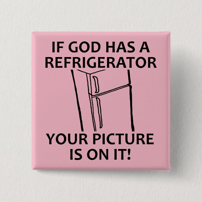 Chapa Cuadrada Refrigerador de Dios cristiano Tu imagen (Anverso)