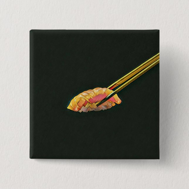 Chapa Cuadrada Regalo de amante del sushi (Anverso)