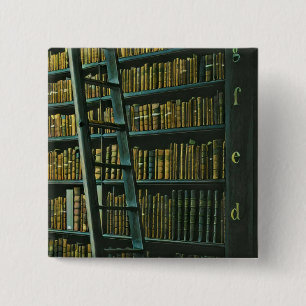 Chapa Cuadrada Regalo de arte de lectura de vintage
