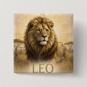 Chapa Cuadrada Regalo de Astrología de Cumpleaños para Leo