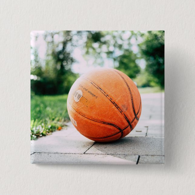 Chapa Cuadrada Regalo de baloncesto (Anverso)
