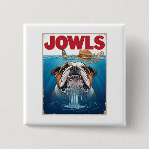 Chapa Cuadrada Regalo de cartel de English Bulldog Jowls Sharky