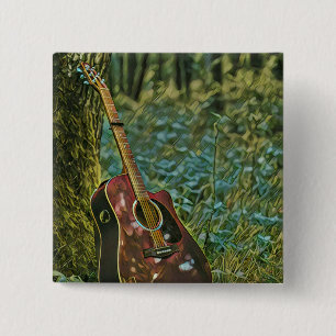 Chapa Cuadrada Regalo de cumpleaños de Guitariano