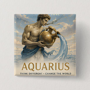 Chapa Cuadrada Regalo de cumpleaños del signo zodiacal Acuario As
