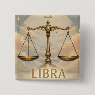 Chapa Cuadrada Regalo de cumpleaños del signo zodiacal de Libra A