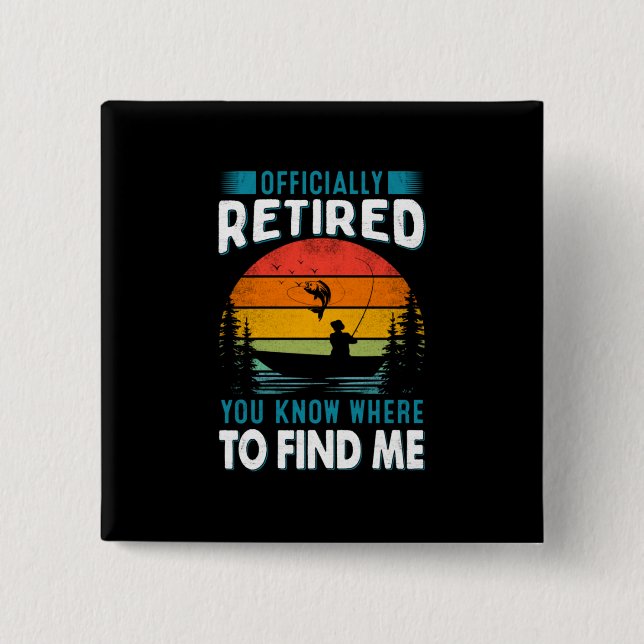 Chapa Cuadrada Regalo de Fisher Retirado Sabes Dónde Encontrarme (Anverso)
