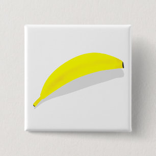 Chapa Cuadrada Regalo de Fruta de Plátano Amarillo Brillante