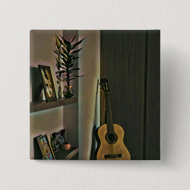Chapa Cuadrada Regalo de guitarrista de Guay (Anverso)
