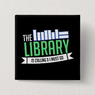 Chapa Cuadrada Regalo de libros de bibliotecas bibliotecarias