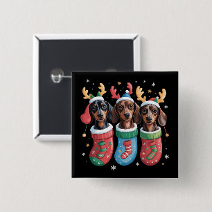 Chapa Cuadrada Regalo de Navidad para amantes de Dachshund