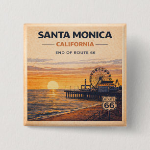 Chapa Cuadrada Regalo de playa de Santa Mónica Ruta 66 California