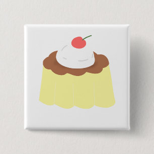 Chapa Cuadrada Regalo de postre de pudín de chocolate con crema