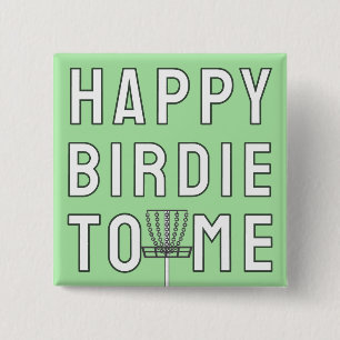 Chapa Cuadrada Regalo divertido de cumpleaños de Disc Golf Birdie