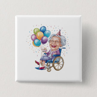 Chapa Cuadrada Regalo divertido de cumpleaños para abuela anciana
