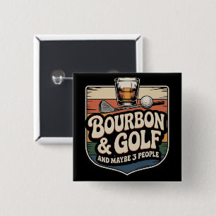Chapa Cuadrada Regalo divertido para papá golfista de bourbon vin