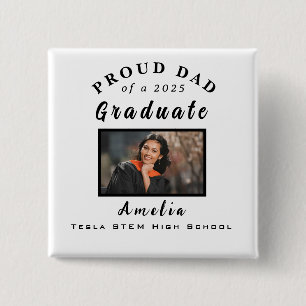 Chapa Cuadrada Regalo fotográfico de Orgullosa Graduación de Papá