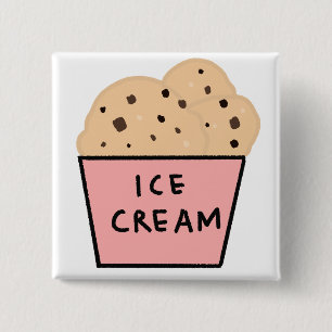 Chapa Cuadrada Regalo para Amante de Helado de Masa de Galleta co