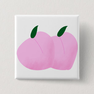Chapa Cuadrada Regalo para amante de la fruta de melocotón rosa d