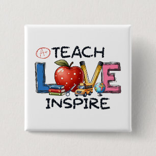 Chapa Cuadrada Regalo para maestros Enseñar Amor Inspirar