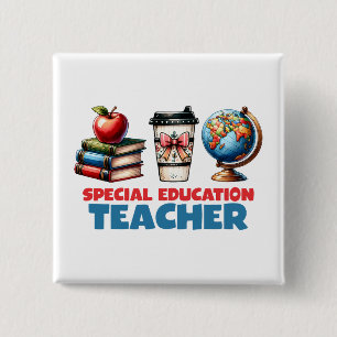 Chapa Cuadrada Regalo para maestros Profesor de educación espec