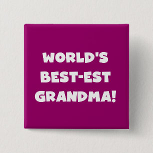 Chapa Cuadrada Regalos blancos del texto de la abuela del