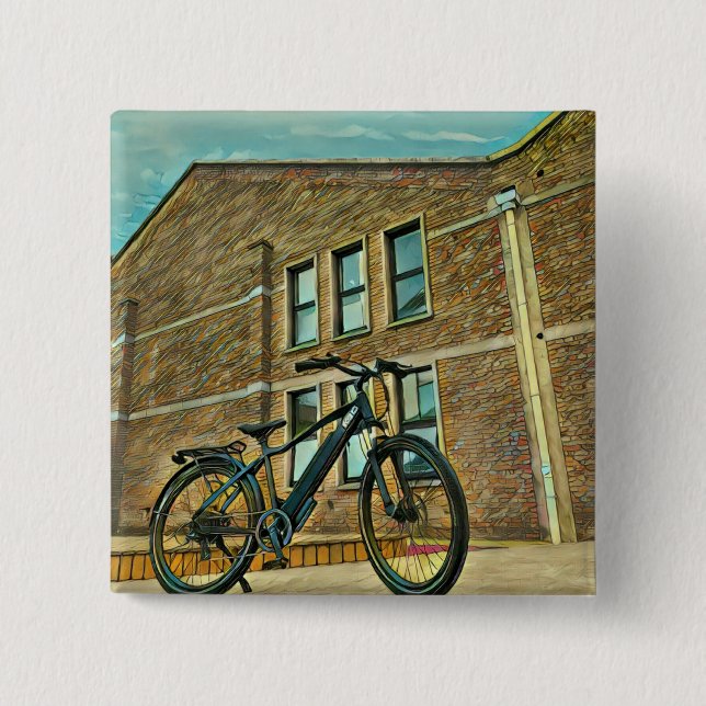 Chapa Cuadrada Regalos de bicicleta para ella (Anverso)