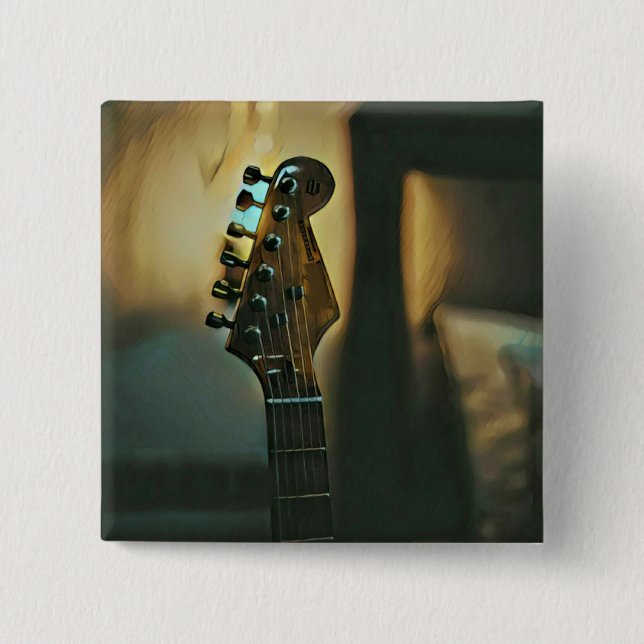 Chapa Cuadrada Regalos de guitarra vintage (Anverso)