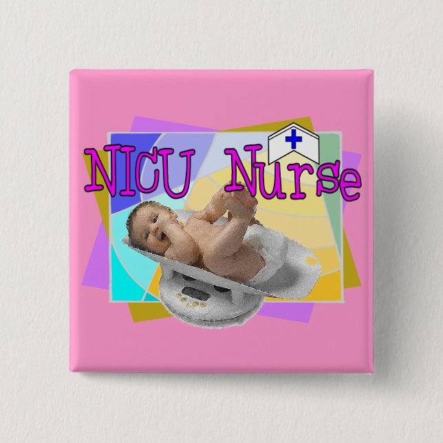 Chapa Cuadrada Regalos de la enfermera de NICU (Anverso)
