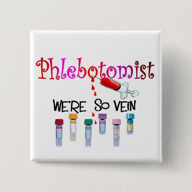 Chapa Cuadrada Regalos de Phlebotomist (Anverso)