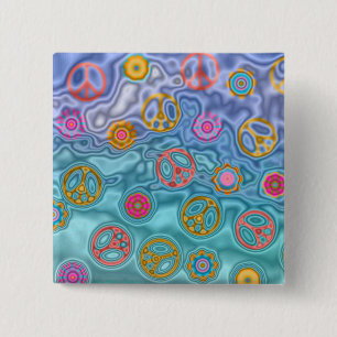 Chapa Cuadrada Regalos de ropa de olas oceánicas tranquilas de lo