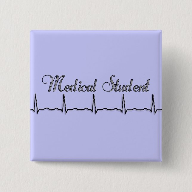 Chapa Cuadrada Regalos del diseño del estudiante de medicina QRS (Anverso)