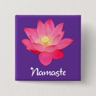 Chapa Cuadrada Regalos del diseño floral de Namaste Lotus
