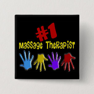 Chapa Cuadrada Regalos del terapeuta "#1" del masaje