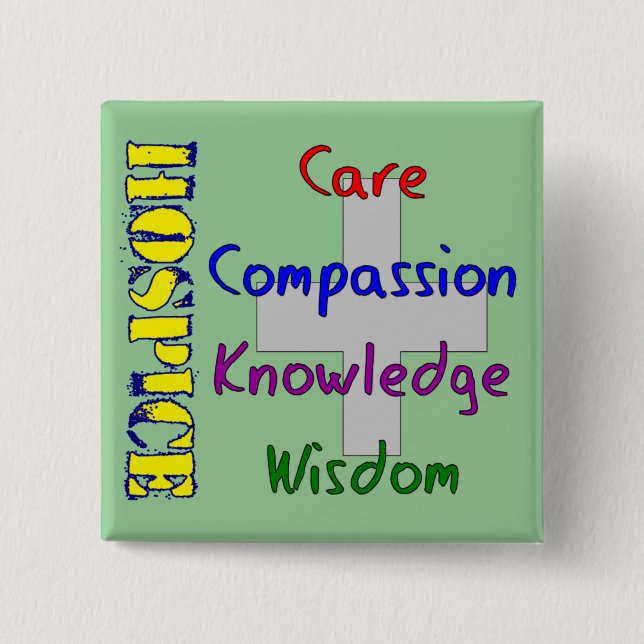 Chapa Cuadrada Regalos del trabajador del hospicio (Anverso)