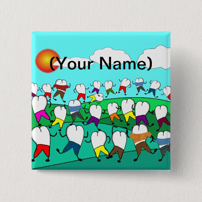 Chapa Cuadrada Regalos dentales caprichosos del arte del diente (Anverso)