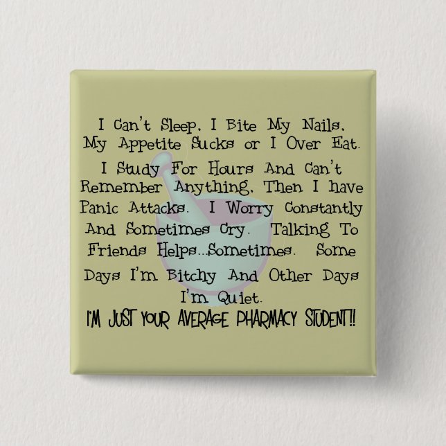 Chapa Cuadrada Regalos medios del estudiante de la farmacia (Anverso)