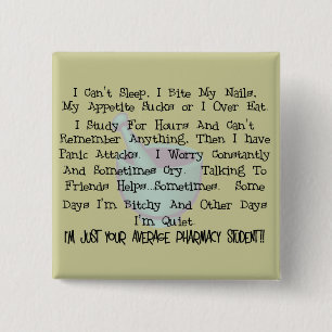 Chapa Cuadrada Regalos medios del estudiante de la farmacia